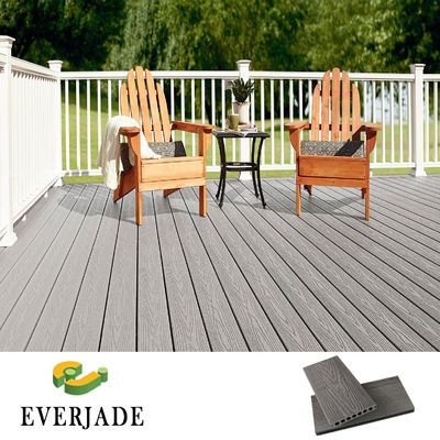 Groove Design Long Life Wpc Wood Grain Smooth Surface Decking for High Traffic Areas