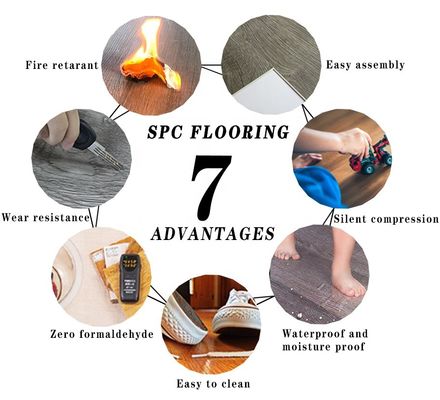 Anti-scratched 6mm Plastic Floor Covering Tiles for Hospital Vinyl Flooring Solutions