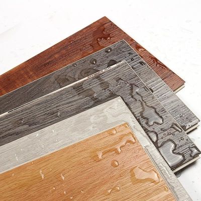 Hotel Wood Flooring Colour Easy to Install 4.0mm Commercial Grooving Veneer Spc Flooring
