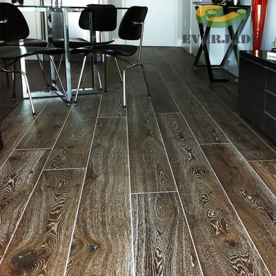Three Layer Engineered Wood Flooring 20mm European Oak with Black Embossed Finish