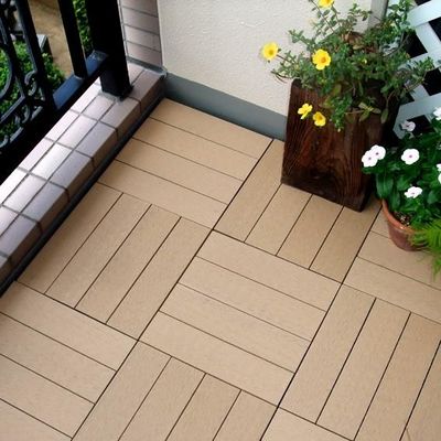 DIY Click Lock Outdoor Flooring Wood-Plastic Composite Decking Tiles for Garden Floor