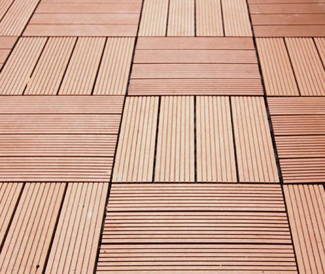 DIY Click Lock Outdoor Flooring Wood-Plastic Composite Decking Tiles for Garden Floor