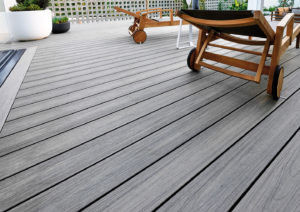 Wood-Plastic Composite Flooring for UV Proof Water Proof Decking Boards in Silver Grey