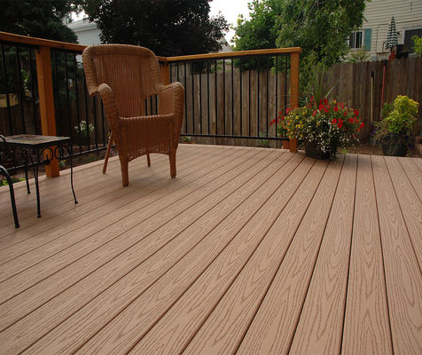Wood-Plastic Composite Flooring for UV Proof Water Proof Decking Boards in Silver Grey