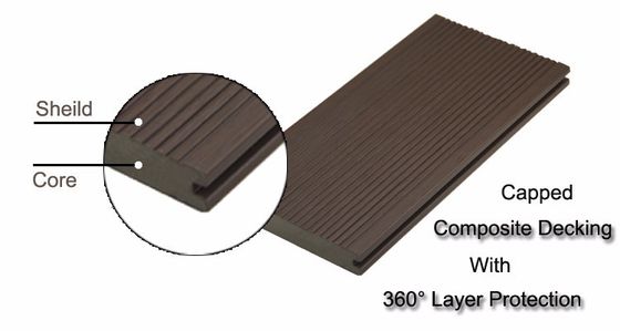 Modern Design Grey TAP GO WPC Exterior Composite Decking with Above 18mm Thickness