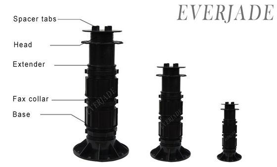 Adjustable Paver Plastic Pedestal Base Height Range 75-1360mm for Flooring Accessories