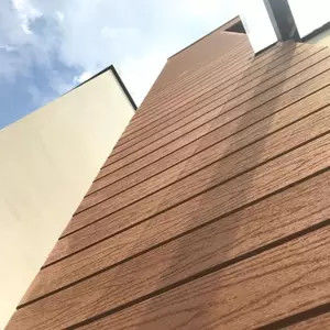 Exterior Wall Decoration Material WPC Panel with Wood Grain Texture and Sanding Surface