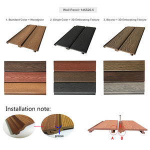 Exterior Wall Decoration Material WPC Panel with Wood Grain Texture and Sanding Surface