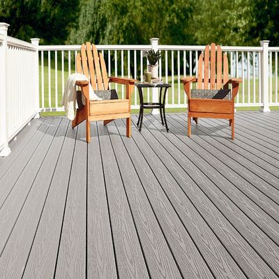 Double Surface Treatment WPC Decking 18mm Above Thickness for Park Balcony Garden