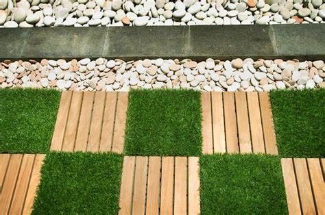 Interlocking Faux Grass Tiles for Artificial Grass Turf Size 300x300x22/25mm Drainage