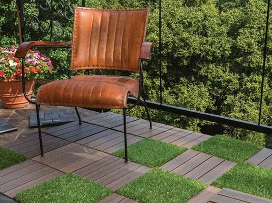 300x300x22/25mm Size Interlocking Decking Tiles with Wood-Plastic Composite Flooring