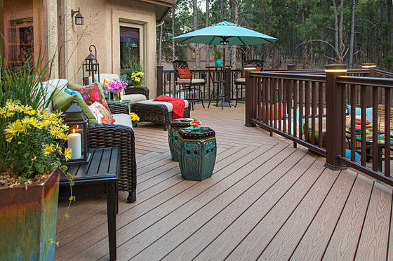 OEM Recyclable WPC 3D Embossed Decking For Sustainable Garden