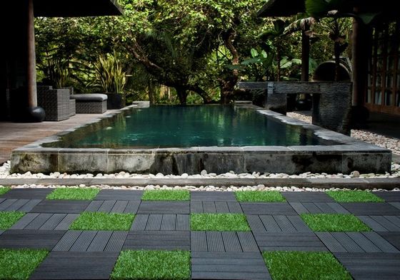 300x300x22/25mm Size Interlocking Decking Tiles with Wood-Plastic Composite Flooring