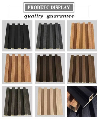 Colorful Wood Veneer Panels 3D Geometric Wave PVC Wall Cladding for TV Background