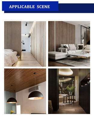 Colorful Wood Veneer Panels 3D Geometric Wave PVC Wall Cladding for TV Background