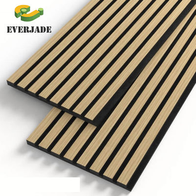 Tech Oak Walnut Wooden Veneer Wood PET Noise Absorbing Wall Panels Wood Slat Acoustic Panel