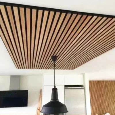 Tech Oak Walnut Wooden Veneer Wood PET Noise Absorbing Wall Panels Wood Slat Acoustic Panel