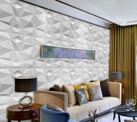 3D Relief Height 22mm High Gloss Peel and Stick PVC Wall Art Panel for Sofa Background