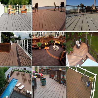 Custom Interlock Outdoor WPC Decking Board Above 18mm Thickness with Wood Grain Surface